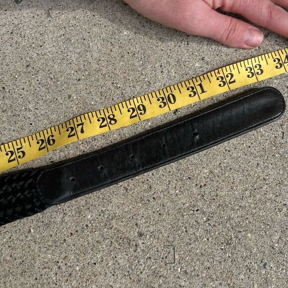 Vintage Braided Black Belt w/ Gold Chain & Hook Buckle, 60s-80s Glam - Picture 8 of 9